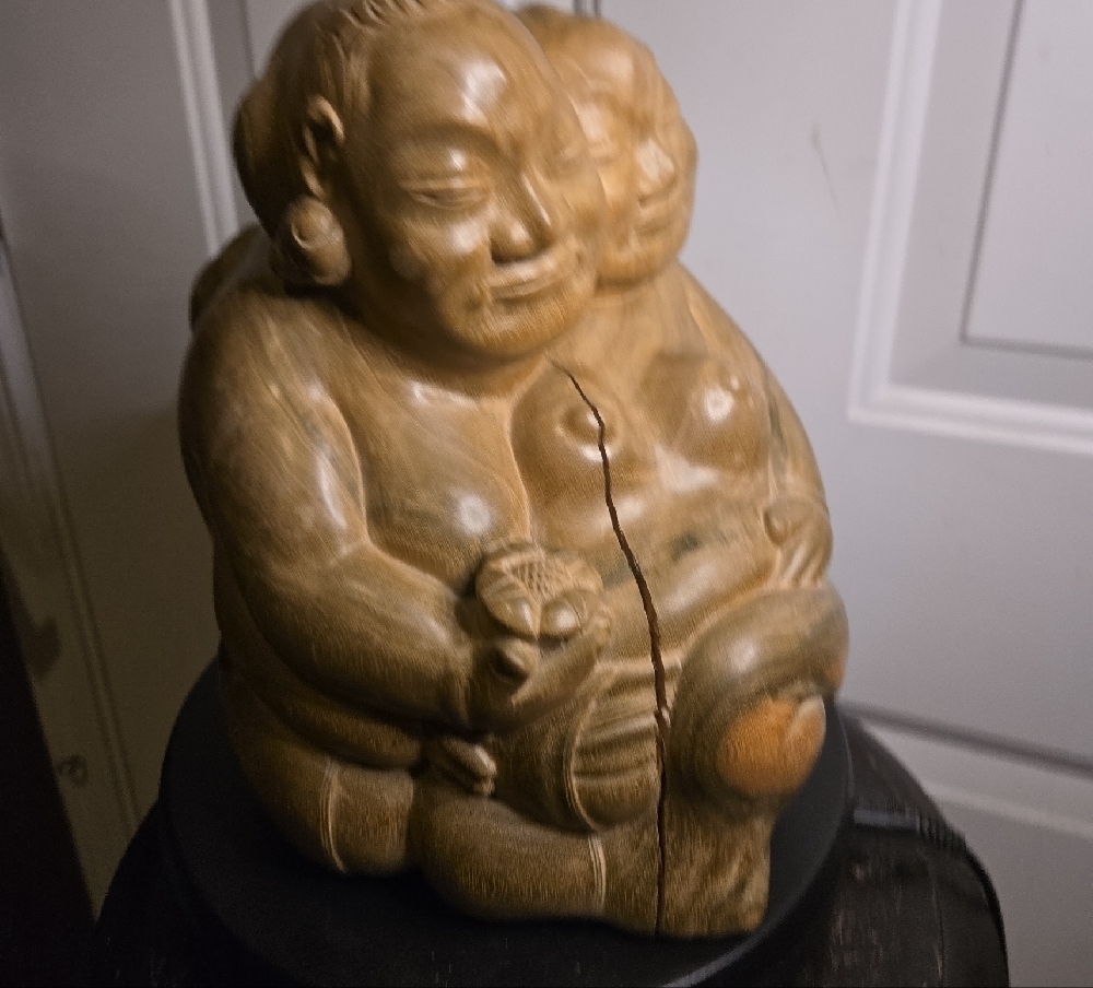 Buddha Wayan Signed Ida B. Marka Iwi Purne Bali Hand Carved Wooden Sculpture - Picture 9 of 14